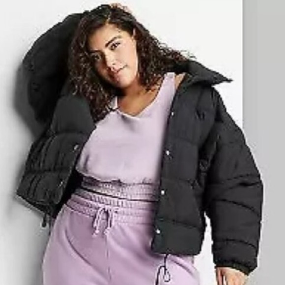 New Wild Fable Womens Sz XXL BLACK Puffer Jacket Black Poly Filled - Picture 9 of 9